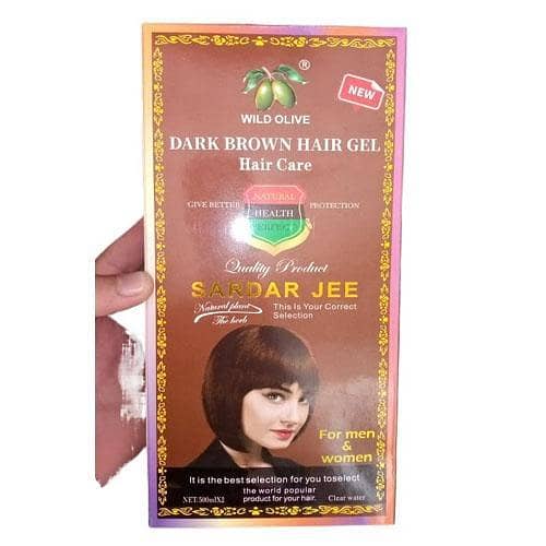 New Original Wild Olive Dark Brown Hair Colour Gel Sardar Jee 500ml in pakistan