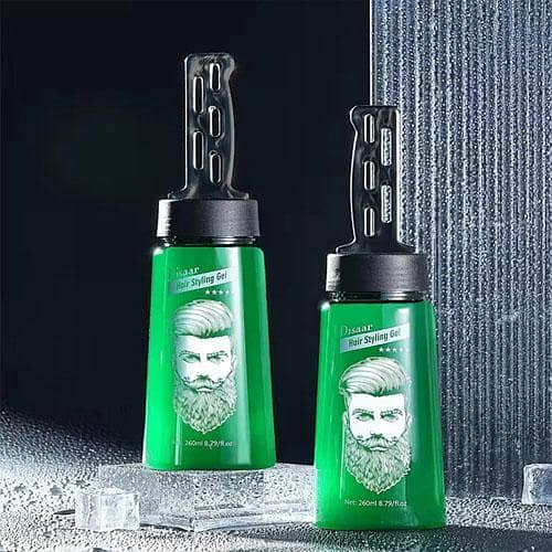 Disaar Men's Collagen Moisturizing Hair Styling Gel - Strong Hold, Non-Sticky, Refreshing, 260ml
