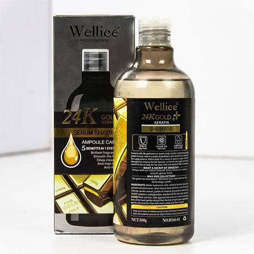 Wellice 24K Gold Keratin Serum Shampoo - Professional Hair Care in Pakistan