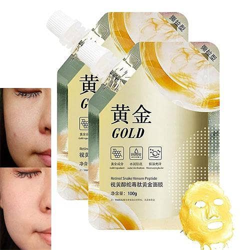 Huase Retinol Snake Peptide Gold Facial Mask 100ml - Deep Moisturizing and Anti-Aging Effects