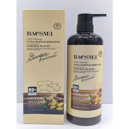 Collagen Keratin Ginger Hair Growth Therapy Shampoo by Baosmei, 900ml - Imported, Available in Pakistan