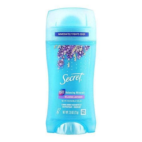 Secret PH Balancing Minerals Relaxing Lavender 48HR Invisible Solid Deodorant Stick for Women, 73g