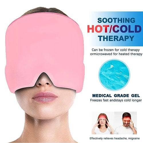 Migraine Relief Ice Head Wrap Headache Hat Hot Cold Therapy Gel Cap Eye Mask in pakistan