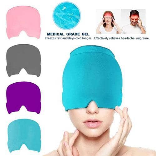 New Imported Migraine Relief Hat Headache hat Gel Hot Cold Therapy Ice Cap For Relieve Pain Ice Hat Eye Mask in pakistan