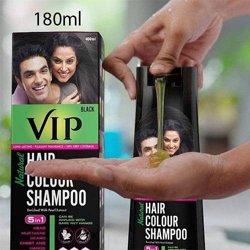 Original 5in1 VIP Hair Colour Shampoo 180ml Black in pakistan