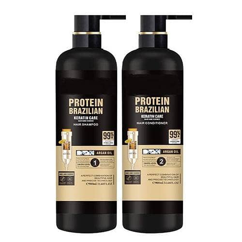 Spa Line Brazilian Keratin Protein Shampoo and Conditioner Treatment Set - 900ml Each