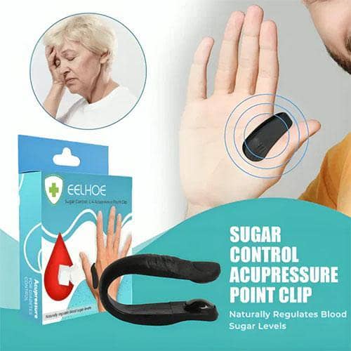 Li4 Acupressure Clip for Sugar Control - Wearable Natural Headache Relief Tool (Black)