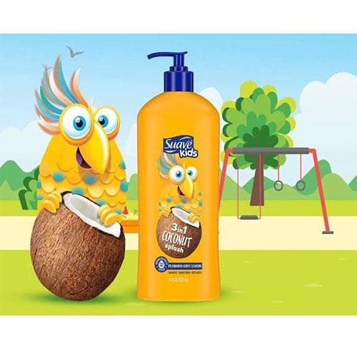 100% Original 3-in-1 Smoothing Coconut Splash Shampoo + Conditioner + Body Wash Suave 532ml in pakistan