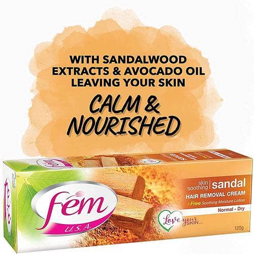 Fem USA 120g Hair Removal Cream with Skin Soothing Sandal - Original