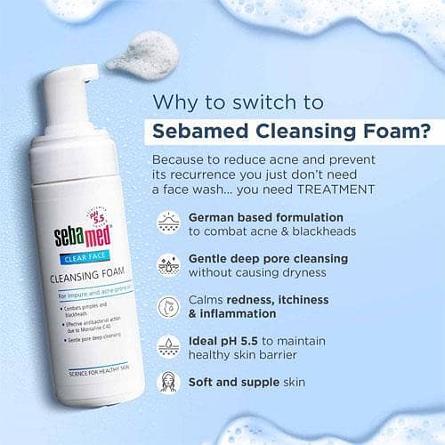 Sebamed Clear Face Cleansing Foam 150ml for Deep Pore Cleansing in Pakistan