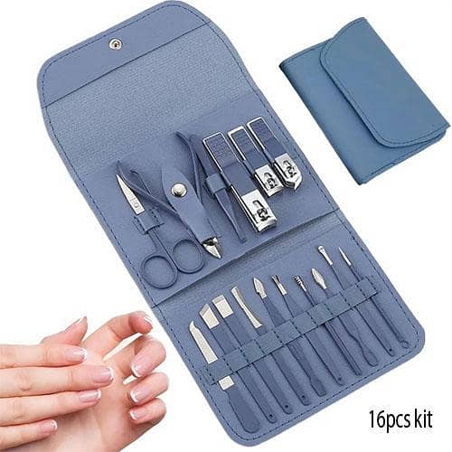 Cutify 16-Piece Professional Manicure and Pedicure Set with Travel Case