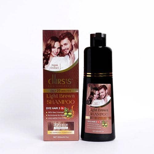 CHIRS'S Professional Hair Color Shampoo With Argan Extract Light Brown 200ml in pakistan