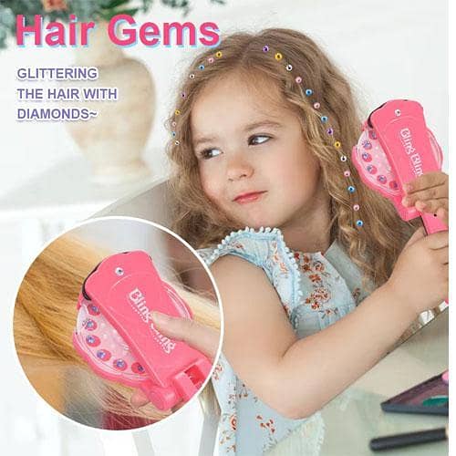 360Gems Hair Gems Machine - DIY Crystal Rhinestone Sticker Hair Decoration Set for Girls
