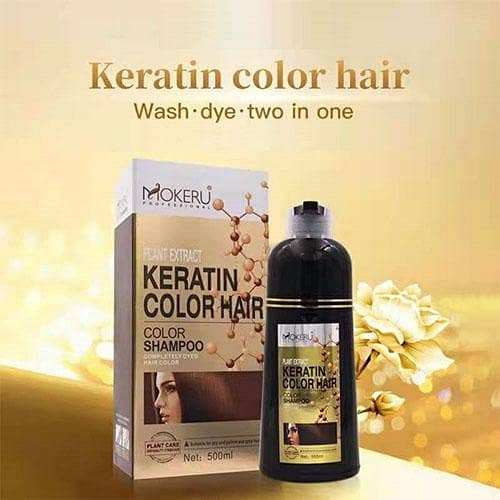 New Original Mokeru Keratin Plant Extract Natural Black Hair Dye Shampoo For Men and Women 500ml in pakistan