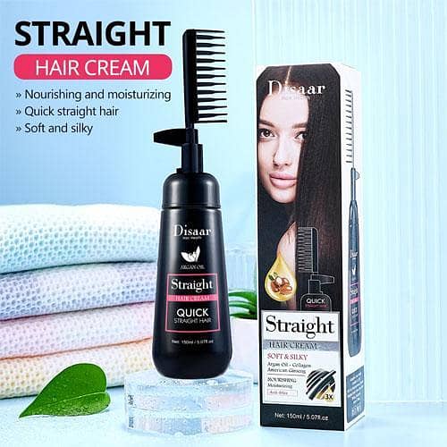Di-saar Argan Oil Hair Straightening Brush and Cream 150ml - Imported