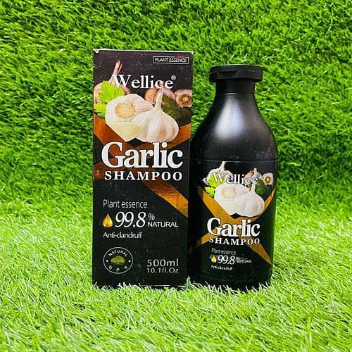 Wellice Garlic Anti-Dandruff Shampoo 500ml - Original Formula Available in Pakistan