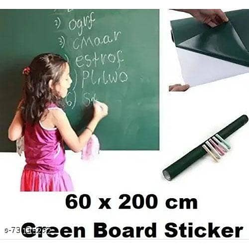 Self Adhesive Erasable Green&Black Board Sticker For Writing with Chalk (60x200 cm) in pakistan