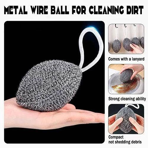 Stainless Steel Wire Balls Metal Dishwashing Cleaning Ball Scrubbers Kitchen Scrubbing Sponges Cleaner Tools