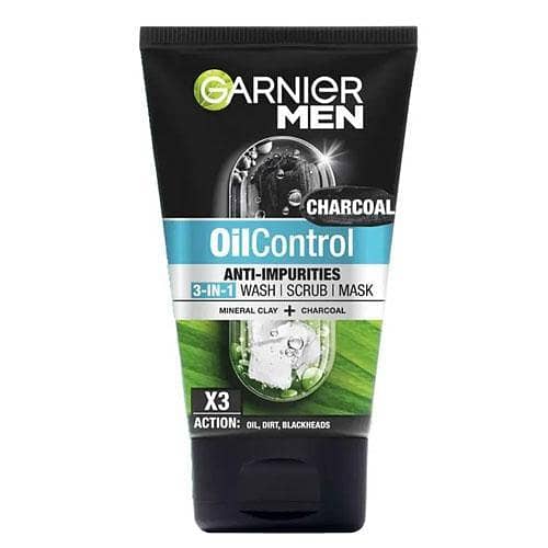 Garnier Men Charcoal 3-in-1 Wash Scrub Mask X3 - 100ml