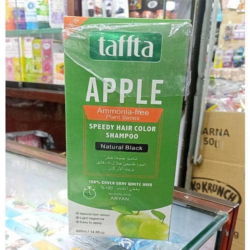 New Imported Taffa Apple Speedy Hair Color Shampoo Natural Black 420ml in pakistan