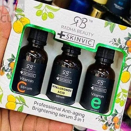 Radha Beauty SkinVic Professional 3-in-1 Brightening Anti-Aging Serum Set in Pakistan