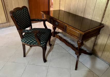 SOLID WOOD STUDY N OFFICE TABLE WITH CHAIR