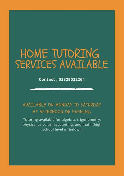 Home Tutor for grade 1 - 10th