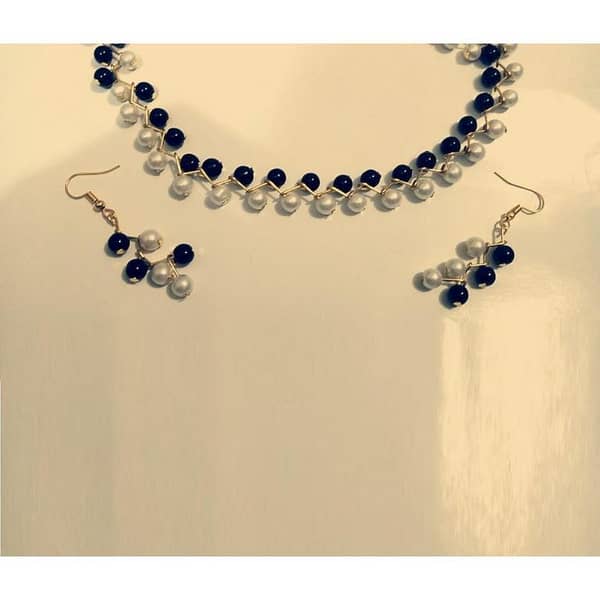 Set of 3 Pearl Choker Necklaces with Earrings for Women and Girls - New Fashion Jewelry
