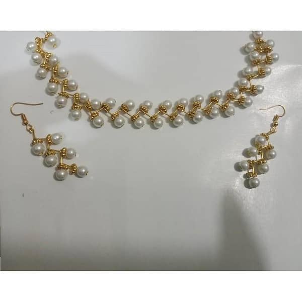 Set of 3 Pearl Choker Necklaces with Earrings - Stylish Fashion Jewelry for Women and Girls