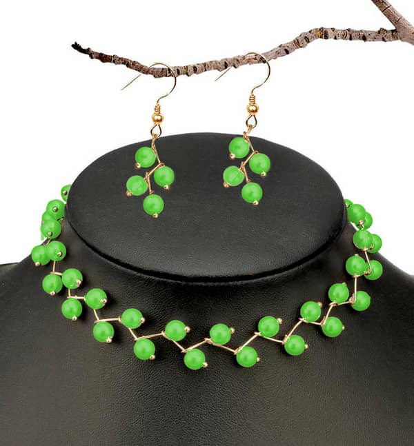 Pack of 3 Fashion Jewelry Set - Pearl Choker Necklace and Earrings for Women and Girls