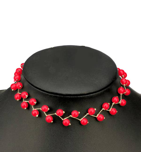 Fashion Jewelry Set: Pearl Choker Necklace with Matching Earrings for Women and Girls