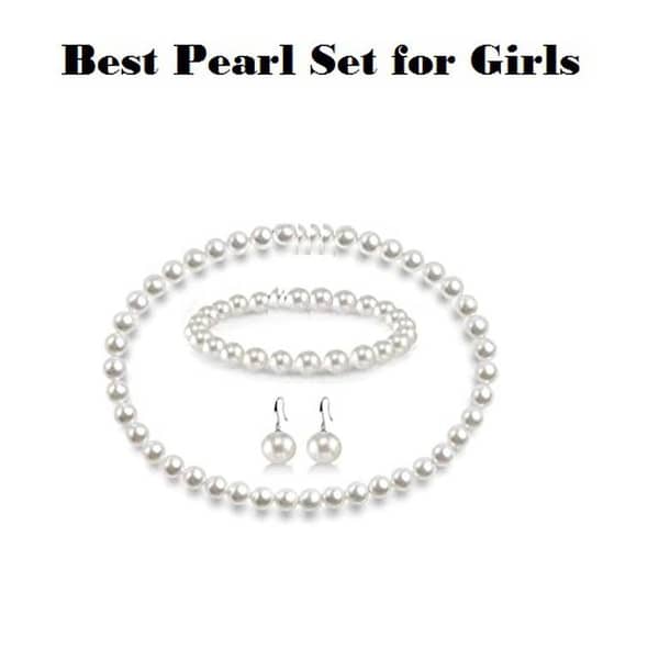 Pearl Necklace Set Natural White Freshwater Cultured Pearl Necklace Bracelet and Earrings Set for Women