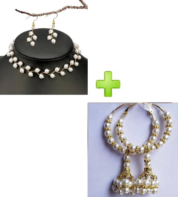 Fashionable Pearl Choker Necklace Set for Women and Girls - Adjustable Bohemian Jewelry Gift