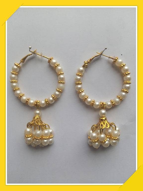 Pearl Hoop Earrings for Girls with Stylish Design