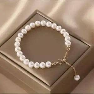 Elegant White Pearl Bracelet for Women and Girls