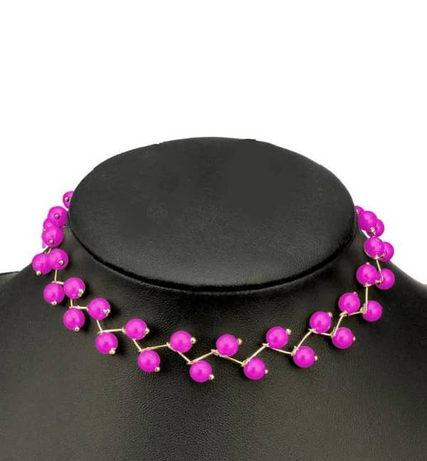 Fashionable Pearl Choker Necklace and Earring Set for Women and Girls