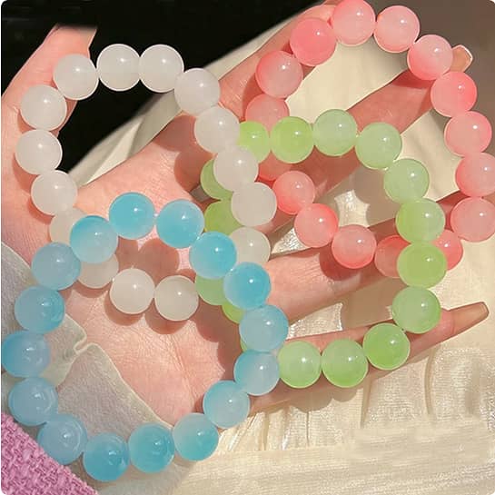 Colorful Glass Pearl Bracelet Designed for Girls