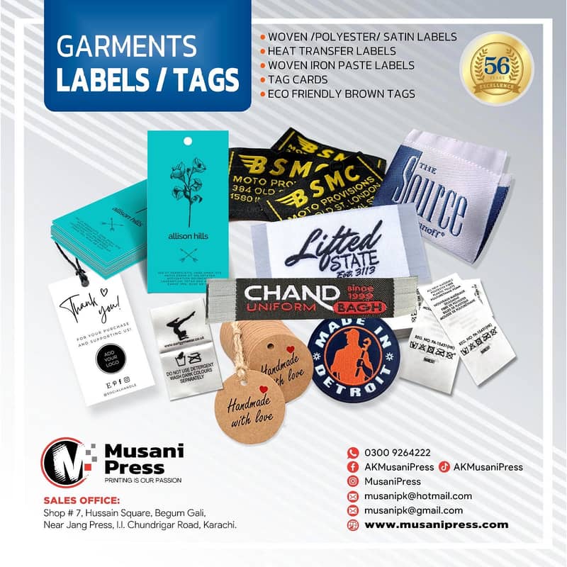 Custom Woven Clothing Labels, H Tag, PP & Zipper Bags, Courier Flyers ...
