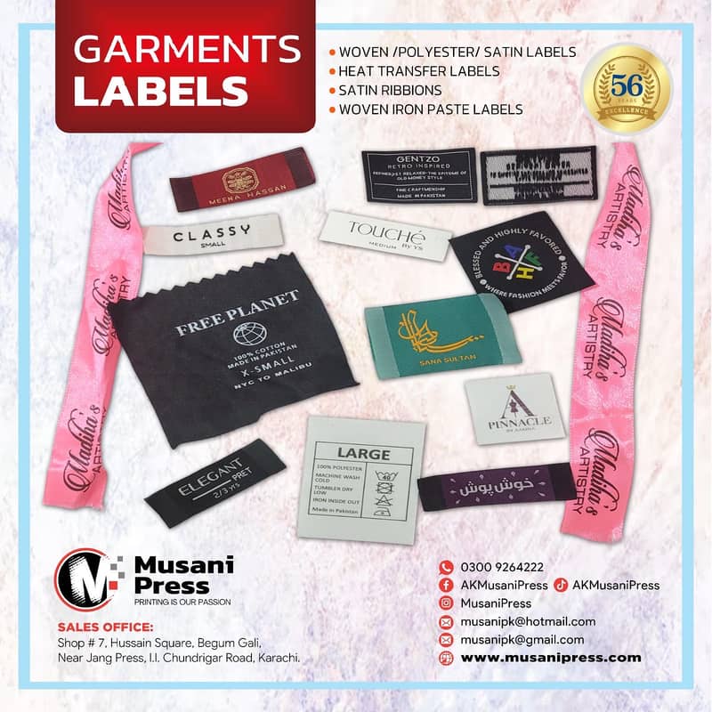 Custom Woven Clothing Labels, H Tag, PP & Zipper Bags, Courier Flyers ...