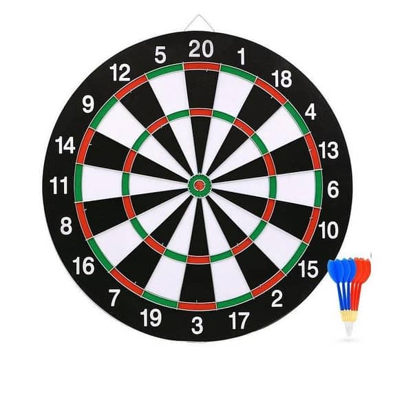 12" Dart Board With 4 Darts Game Set