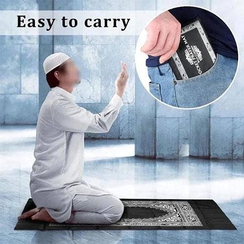 Foldable Pocket Prayer Mat for Travel - Janamaz Prayer Rug from Pakistan