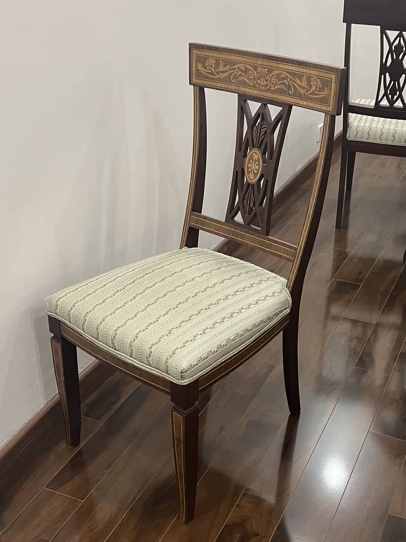 Solid Sheesham Inlay Dining table with 10 chairs 5