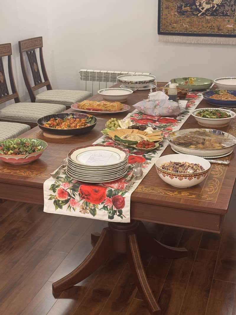 Solid Sheesham Inlay Dining table with 10 chairs 2