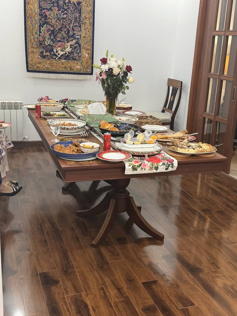 Solid Sheesham Inlay Dining table with 10 chairs 1