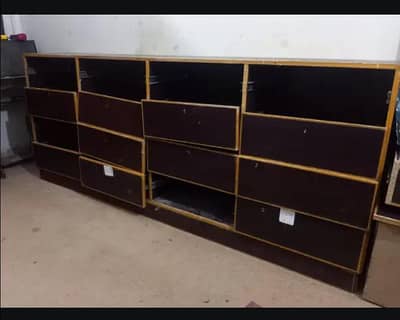 Cabinet with  13 Drawers,  7 ft x 1.5 ft