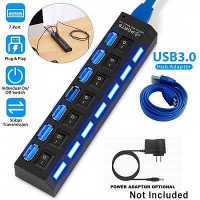 USB 3.0 Super Hub With 7 Ports Hi-Speed