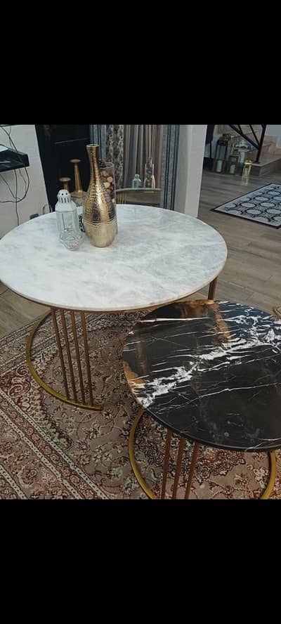 2 Marble Top Table Set [ Selling Urgent due to Space Issues]