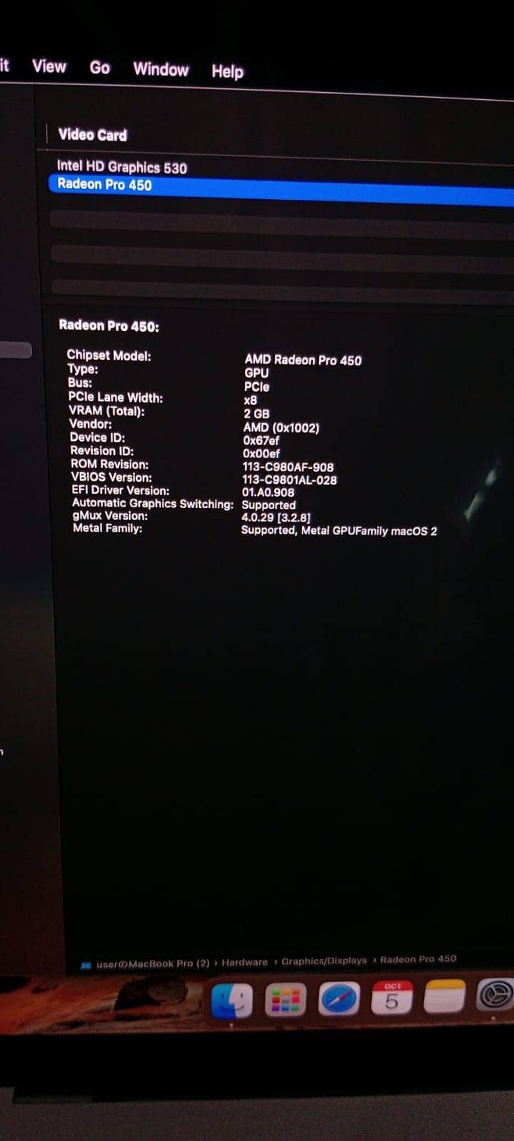 Mac book Pro 2016 (15 inch) 5