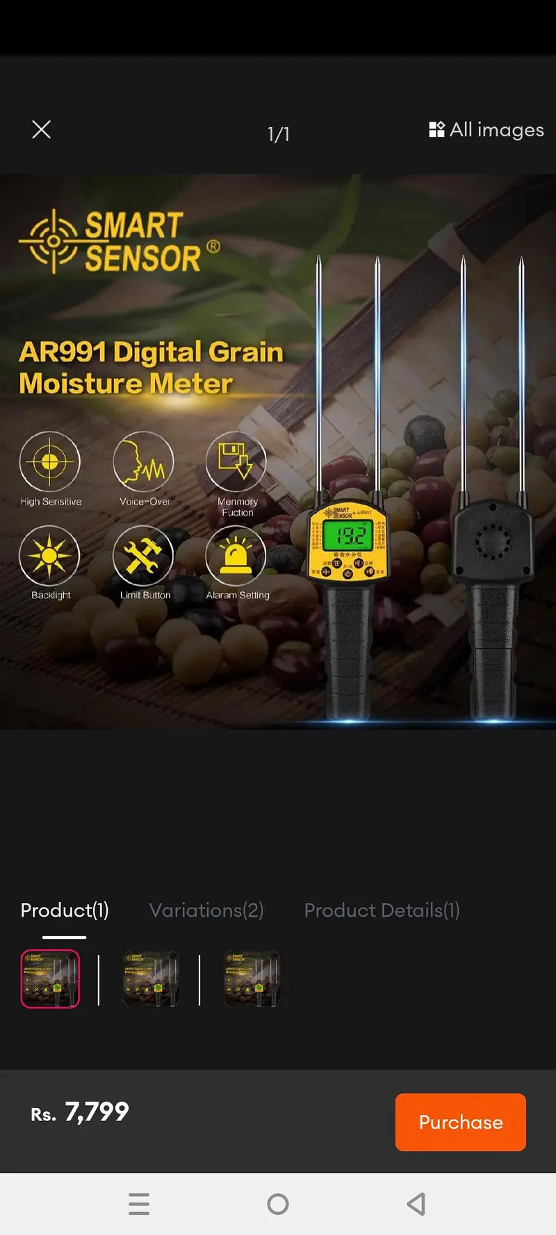 Smart Sensor AR991 Digital Grain Moisture incubator Meter — photo 2