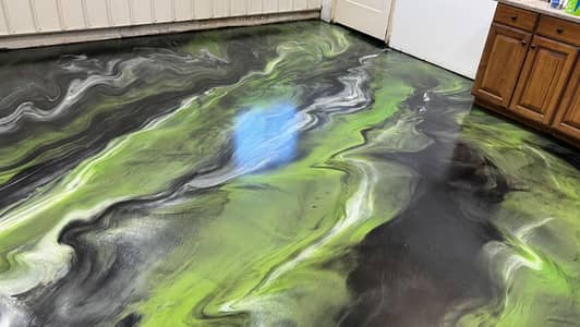 Metallic epoxy flooring